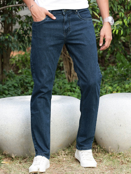 NXT Straight Fit Jeans For Men-Dark Blue-RT2531