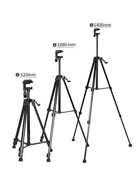 3366 Aluminum Tripod Stand (55-inch) With Mobile Phone Holder-BE1853/BR14022