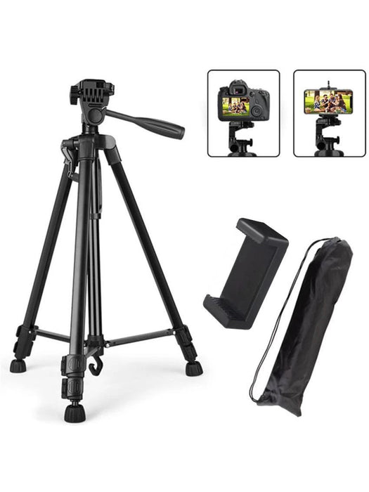 3366 Aluminum Tripod Stand (55-inch) With Mobile Phone Holder-BE1853/BR14022