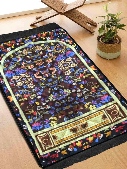 Super Soft Muslim Prayer Foam Thick Velvet Non-Slip Janamaz-BR13880