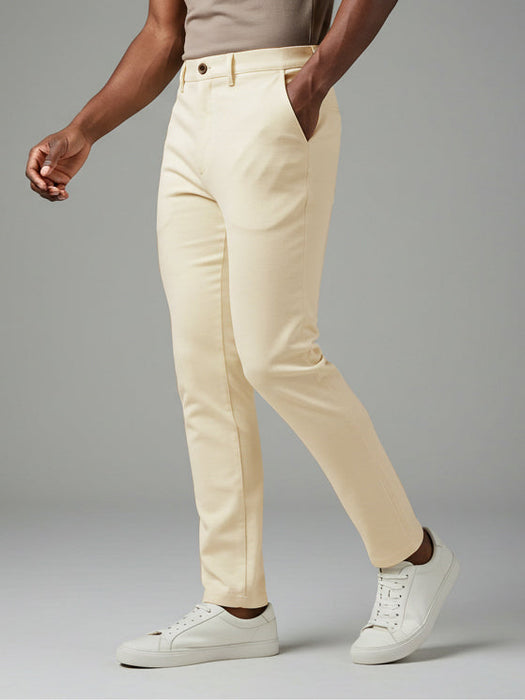 Louis Vicaci Lycra Stretchy Slim Fit Pent For Men-Light Peach-RA0126