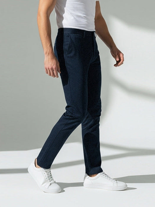 Louis Vicaci Denim Lycra Stretchy Slim Fit Pent For Men-Dark Navy-RA0134