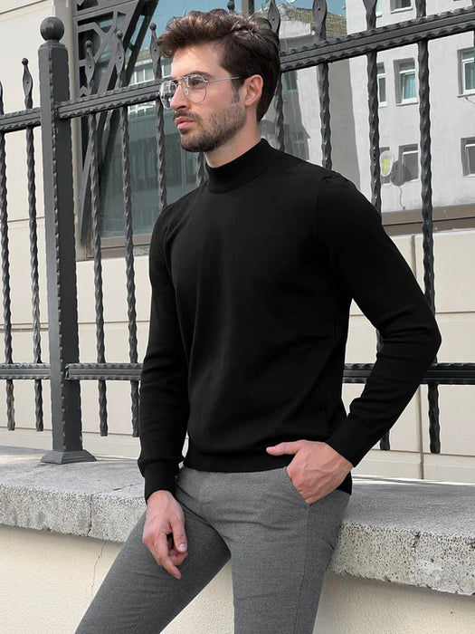 Full Fashion Wool Sweatshirt For Men-Black-BR1154