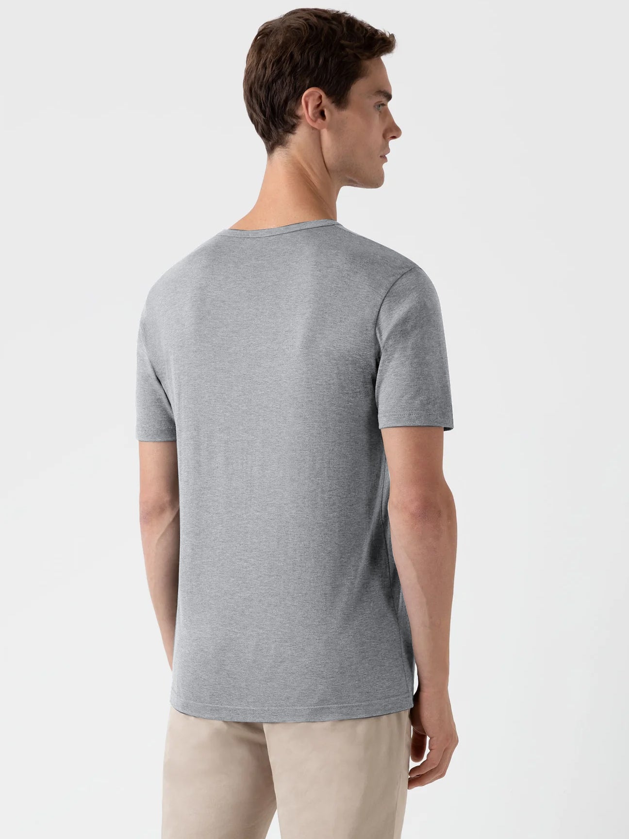 Louis Vicaci Summer T Shirt For Men-Grey Melange-BR618