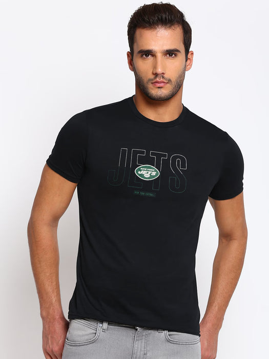 47 Crew Neck Half Sleeve Tee Shirt For Men-Black with Print-BR13356