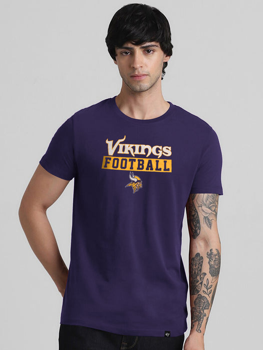 47 Crew Neck Half Sleeve Tee Shirt For Men-Purple with Print-BR13344