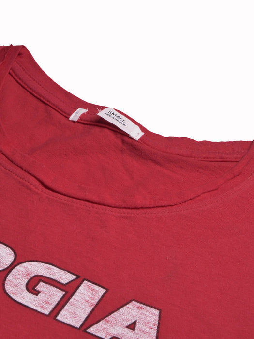 47 Raw Crew Neck Half Sleeve Tee Shirt For Men-Dark Red-BR13302