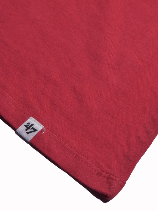 47 Raw Crew Neck Half Sleeve Tee Shirt For Men-Dark Red-BR13302