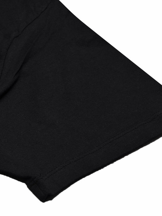 47 Single Jersey Crew Neck Tee Shirt For Men-Black with Print-BR13248