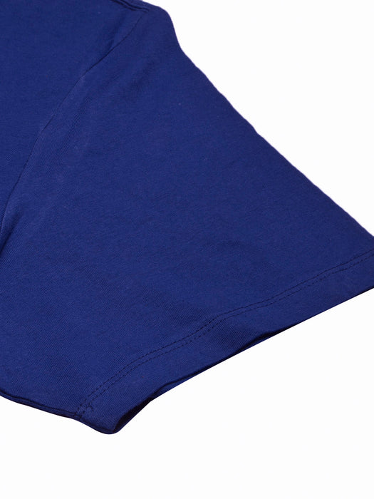 47 Single Jersey Crew Neck Tee Shirt For Men-Blue with Print-BR13260