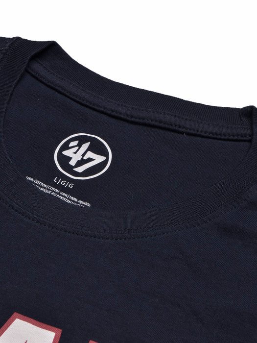 47 Single Jersey Crew Neck Tee Shirt For Men-Dark Navy with Print-BR13259