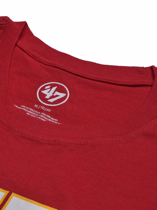 47 Single Jersey Crew Neck Tee Shirt For Men-Red with Print-BR13261