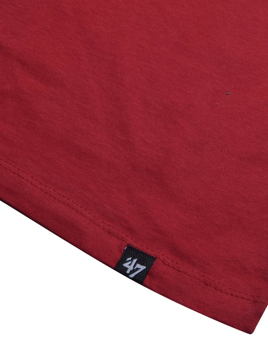 47 Single Jersey Crew Neck Tee Shirt For Men-Red with Print-BR13263