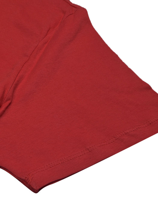47 Single Jersey Crew Neck Tee Shirt For Men-Red with Print-BR13266