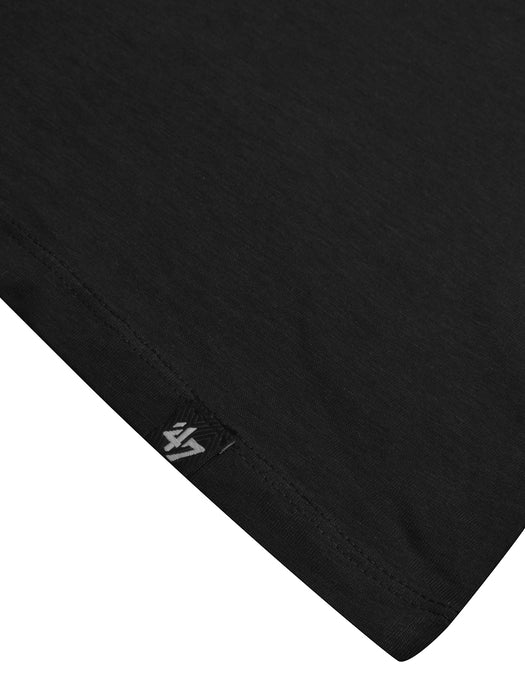 47 V Neck Half Sleeve Tee Shirt For Men-Black with Print-BR13313