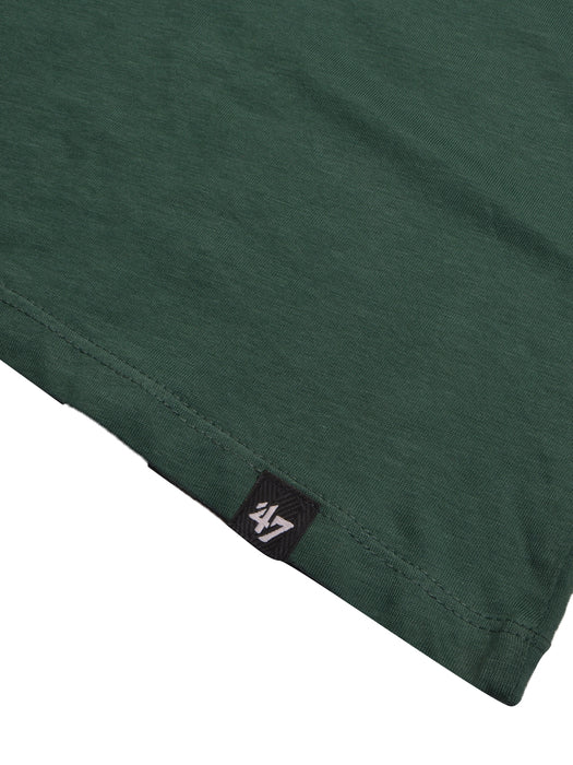 47 V Neck Tee Shirt For Men-Green with Print-BR13323