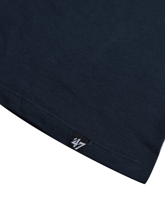 47 V Neck Tee Shirt For Men-Navy With Print-BR13316