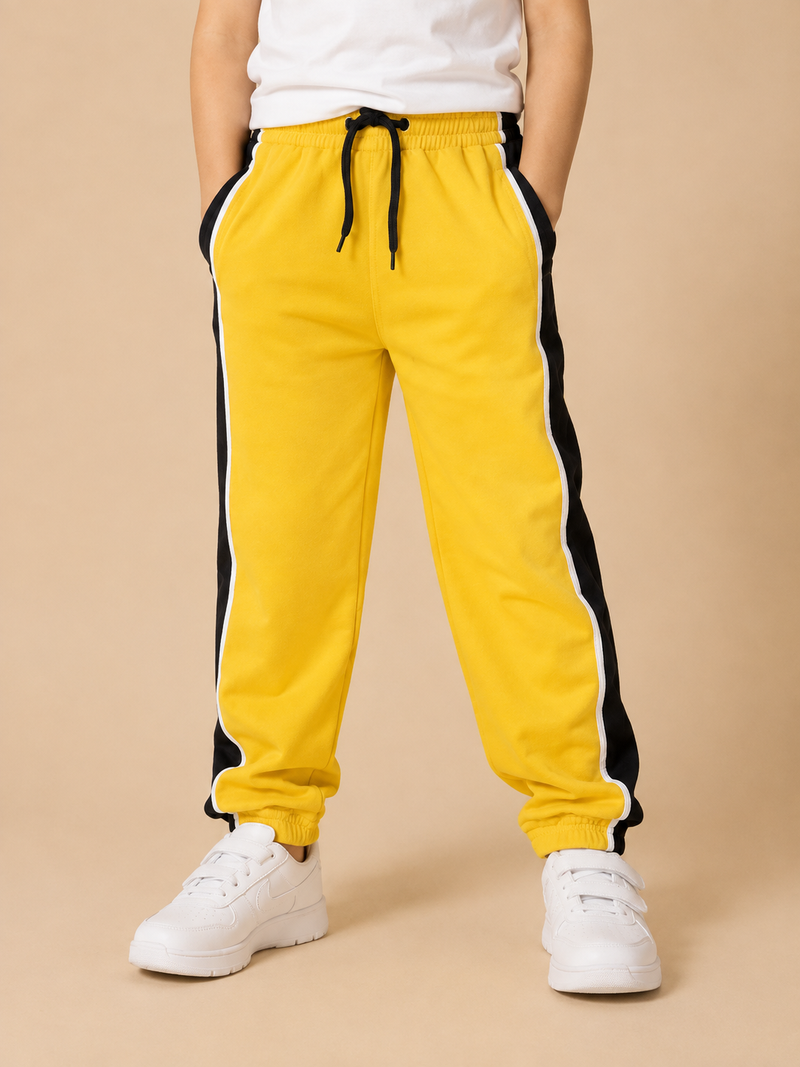 Premium Boys Trouser-Yellow with Navy -T06