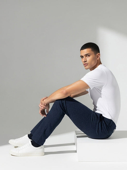 Louis Vicaci Denim Lycra Stretchy Slim Fit Pent For Men-Dark Navy-RA0134