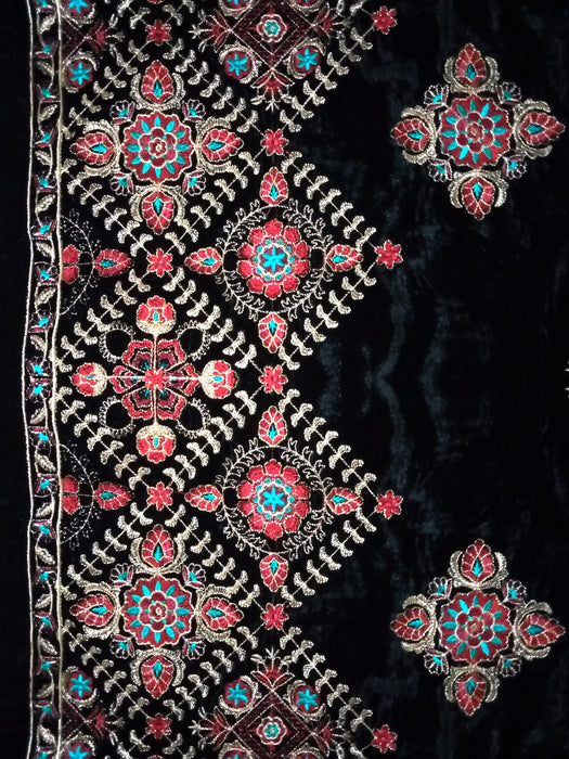 Exclusive Range Pashmina Velvet Embroidery Shawls For Ladies-BR743