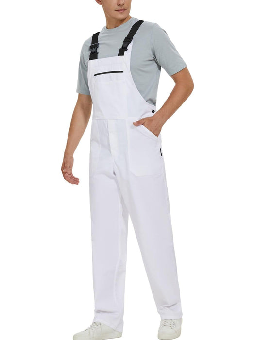 Wellwork Cargo Work Dungarees Basic Parachute Work Suit For Men-White-RT2594