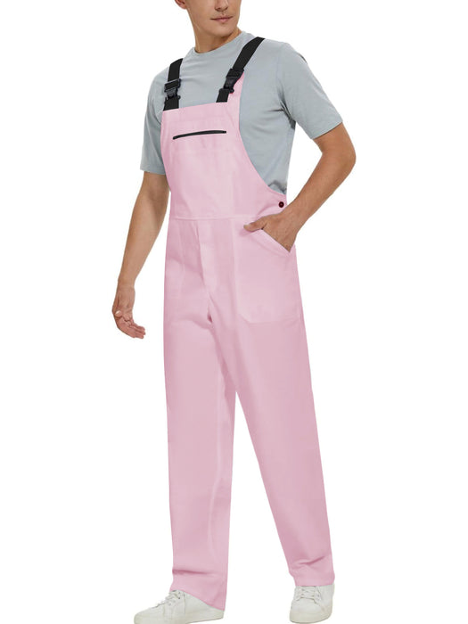 Wellwork Cargo Work Dungarees Basic Parachute Work Suit For Men-Pink-RT2595