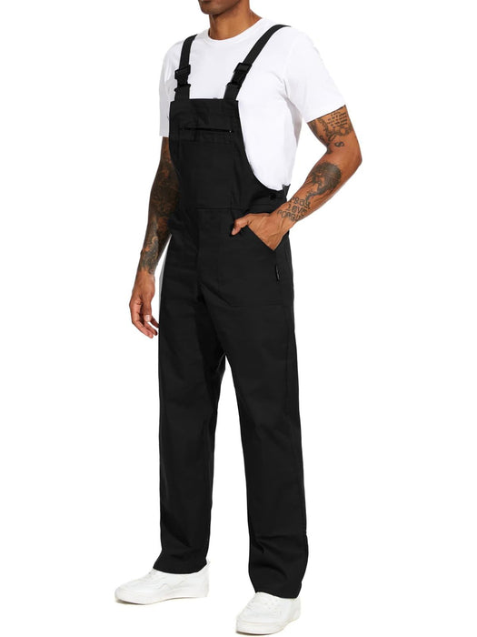 Wellwork Cargo Work Dungarees Basic Parachute Work Suit For Men-Black-RT2592