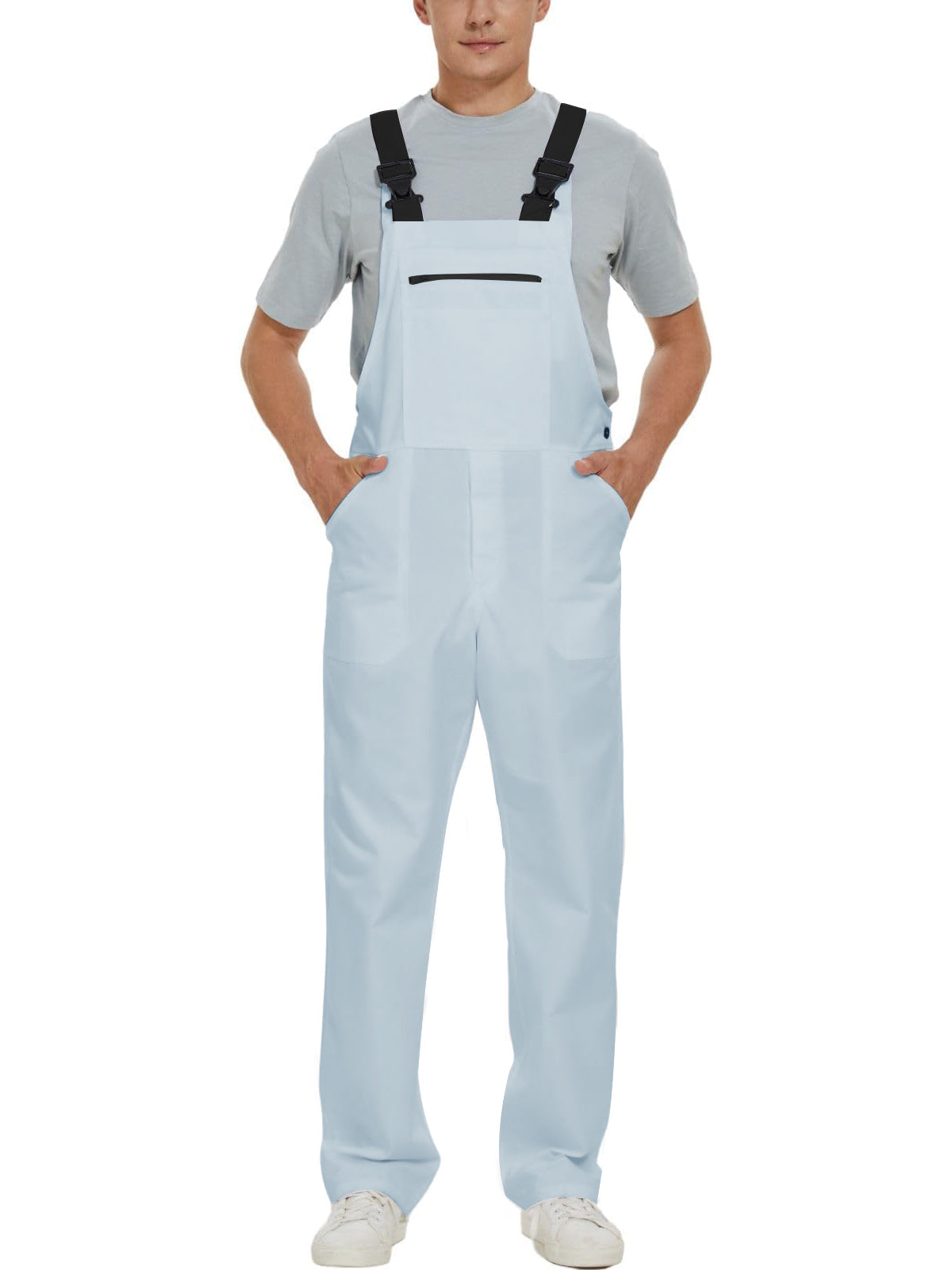 Wellwork Cargo Work Dungarees Basic Parachute Work Suit For Men-Slate Blue-RT2593