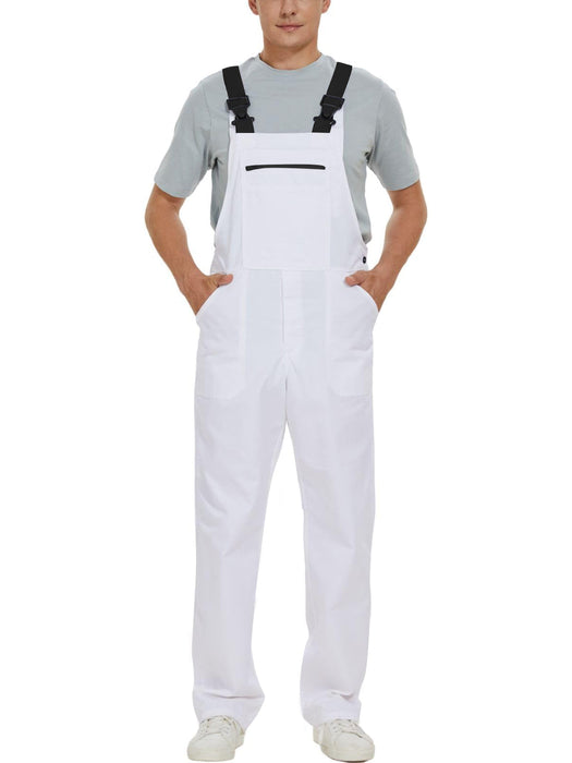 Wellwork Cargo Work Dungarees Basic Parachute Work Suit For Men-White-RT2594