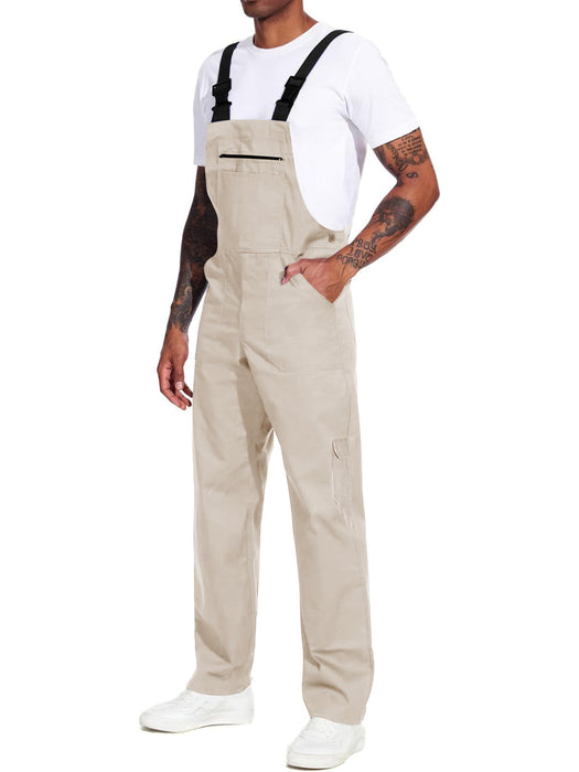 Wellwork Cargo Work Dungarees Basic Parachute Work Suit For Men-Skin-RT2596