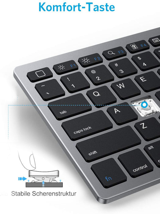 Ultra-Slim Bluetooth Keyboard Compatible with blutooth All Generation, and More Bluetooth Enabled Devices-BR593