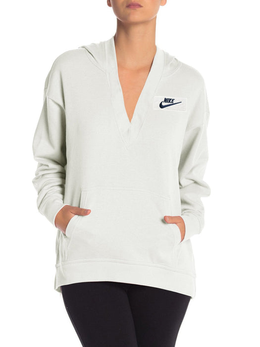 NK Terry Fleece V Neck Hoodie For Ladies-Off White-BR994