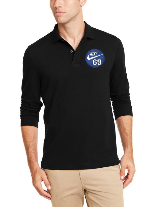 NK Long Sleeve P.Q Polo Shirt For Men-Black-SP3371