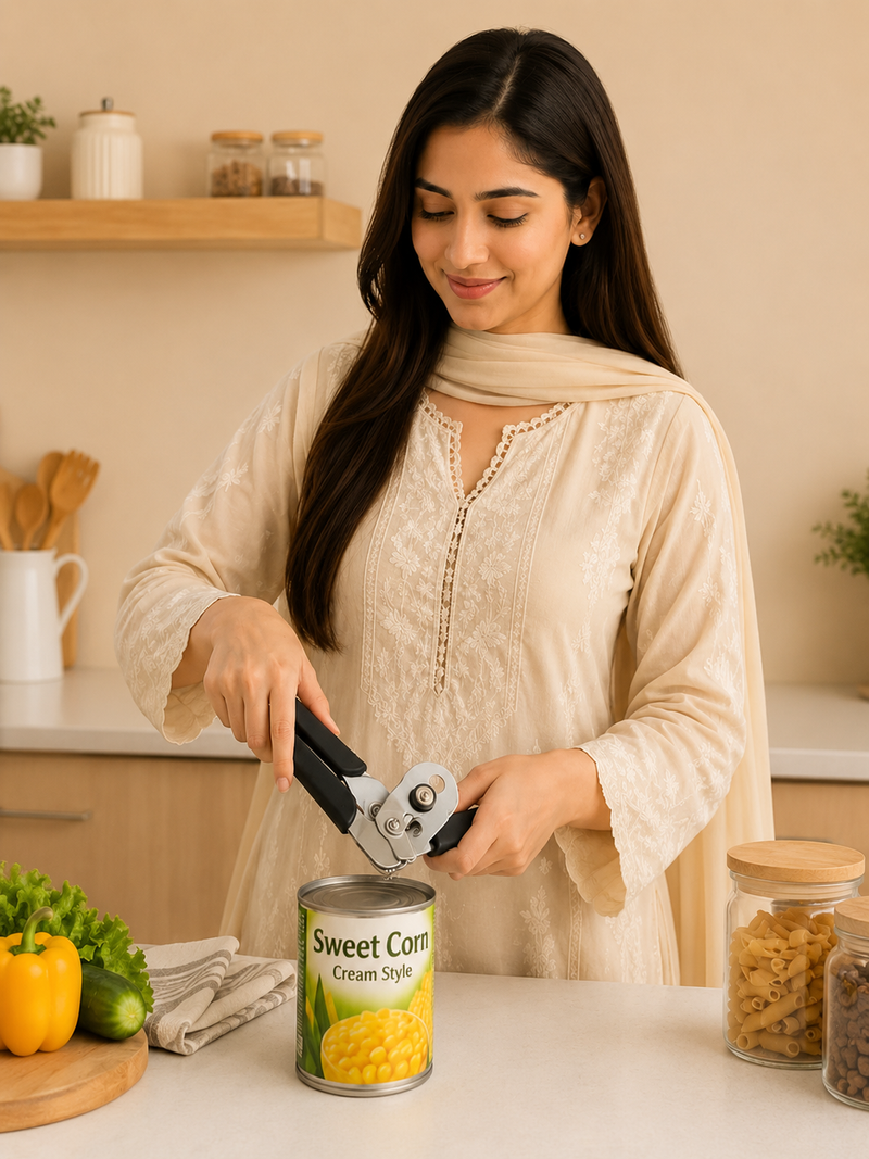 Heavy Duty Manual Can Opener with Comfortable Grip Handles  Description: