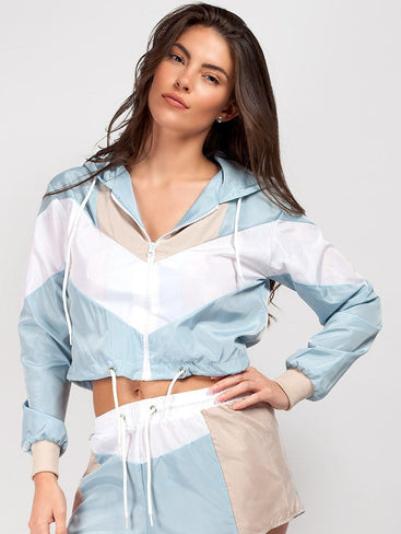 Rising Lightweight Festival Short Jacket For Ladies-Sky Blue-RT2573