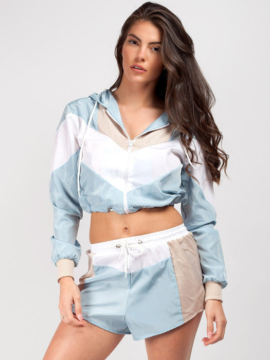 Rising Lightweight Festival Short Jacket For Ladies-Sky Blue-RT2573