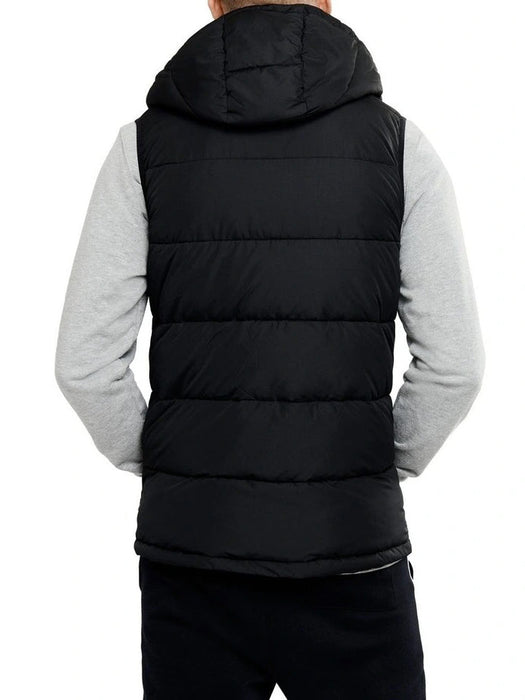 Typhoon Sleeve Less Hooded Puffer Jacket For Men-Black-RT1150