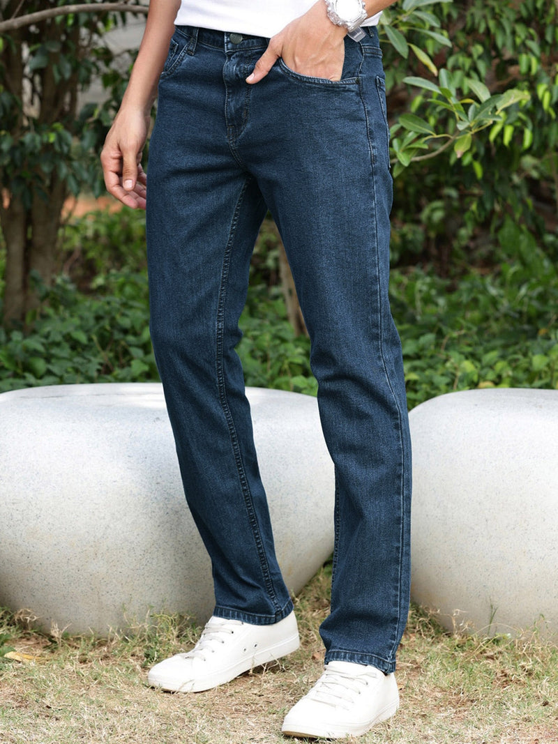 Stooker Straight Fit Jeans For Men-Dark Blue-RT2531