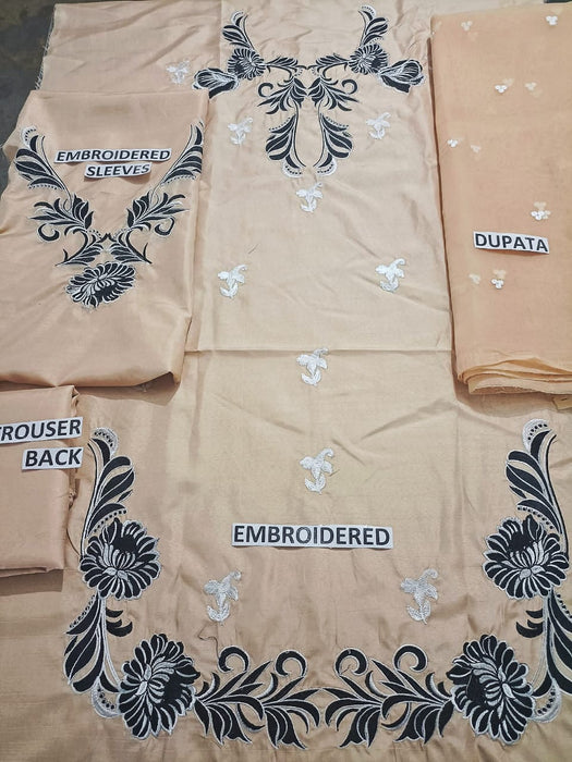 Farah Talib Aziz Unstitched 3 Piece Summer Embroidered Suit-BR5413