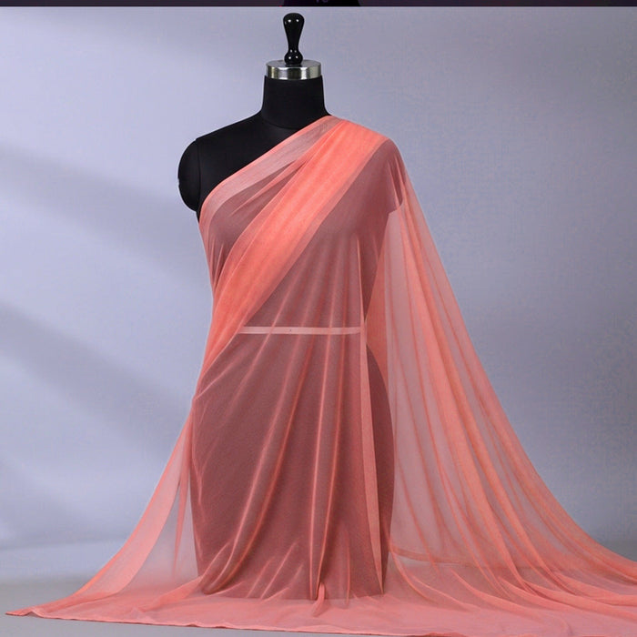 Imported Net Dupatta- Peach