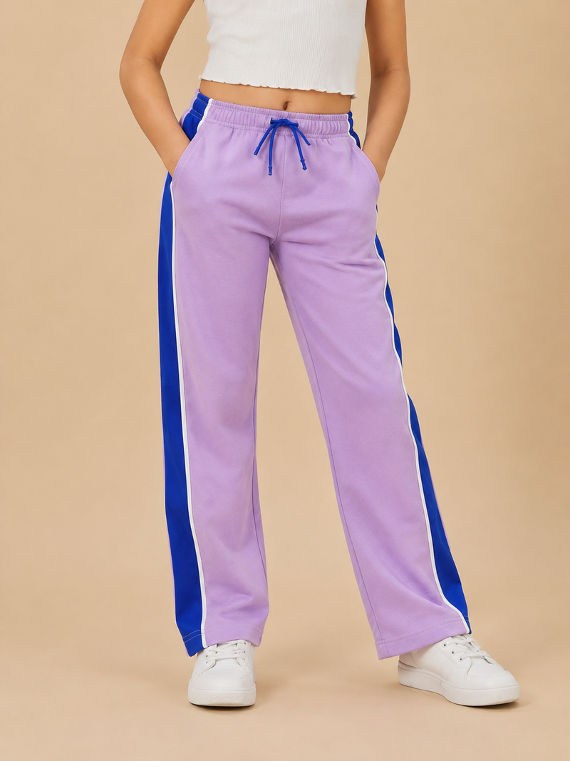 Premium Boys Trouser- Light Lavender With Royle Blue -T40