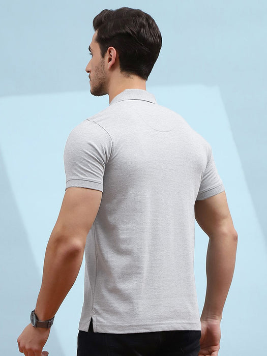 PYPR Summer Solid Polo Shirt For Men-Grey-BR13823