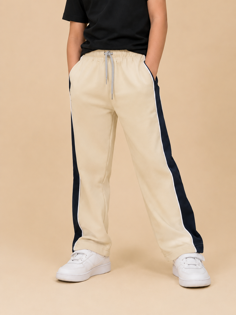 Premium Boys Trouser-  cream With Navy -T31