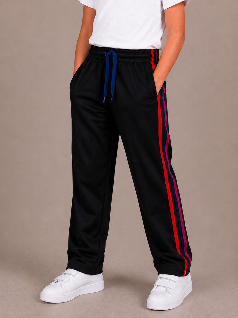 Premium Kids Lycra Trousers Black with ,Side Stripe p10