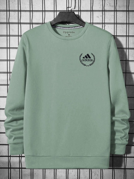 ADS Fleece Funky Style Sweatshirt For Men-Light Cyan Green -BR14462