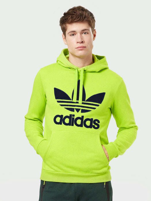 ADS Fleece Pullover Hoodie For Men Fluorescent Green BR14346