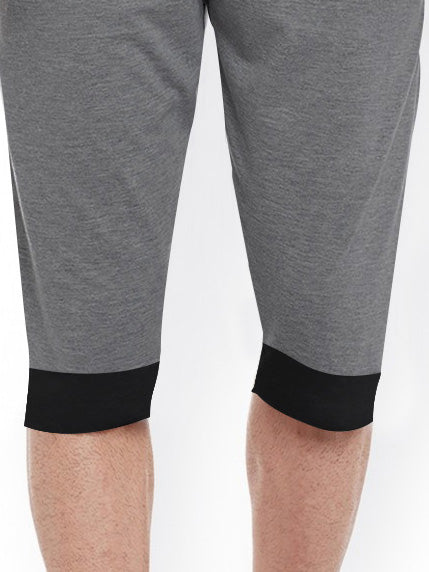 ADS Terry Fleece Lounge Short For Men-Dark Grey Melange-BR14608