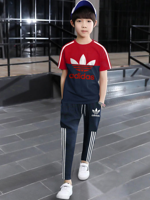 ADS Training Tracksuit For Kids-Red & Navy-BR13228