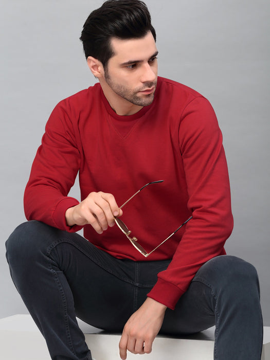 Louis Vicaci Fleece Sweatshirt For Men-Dark Red-BR854