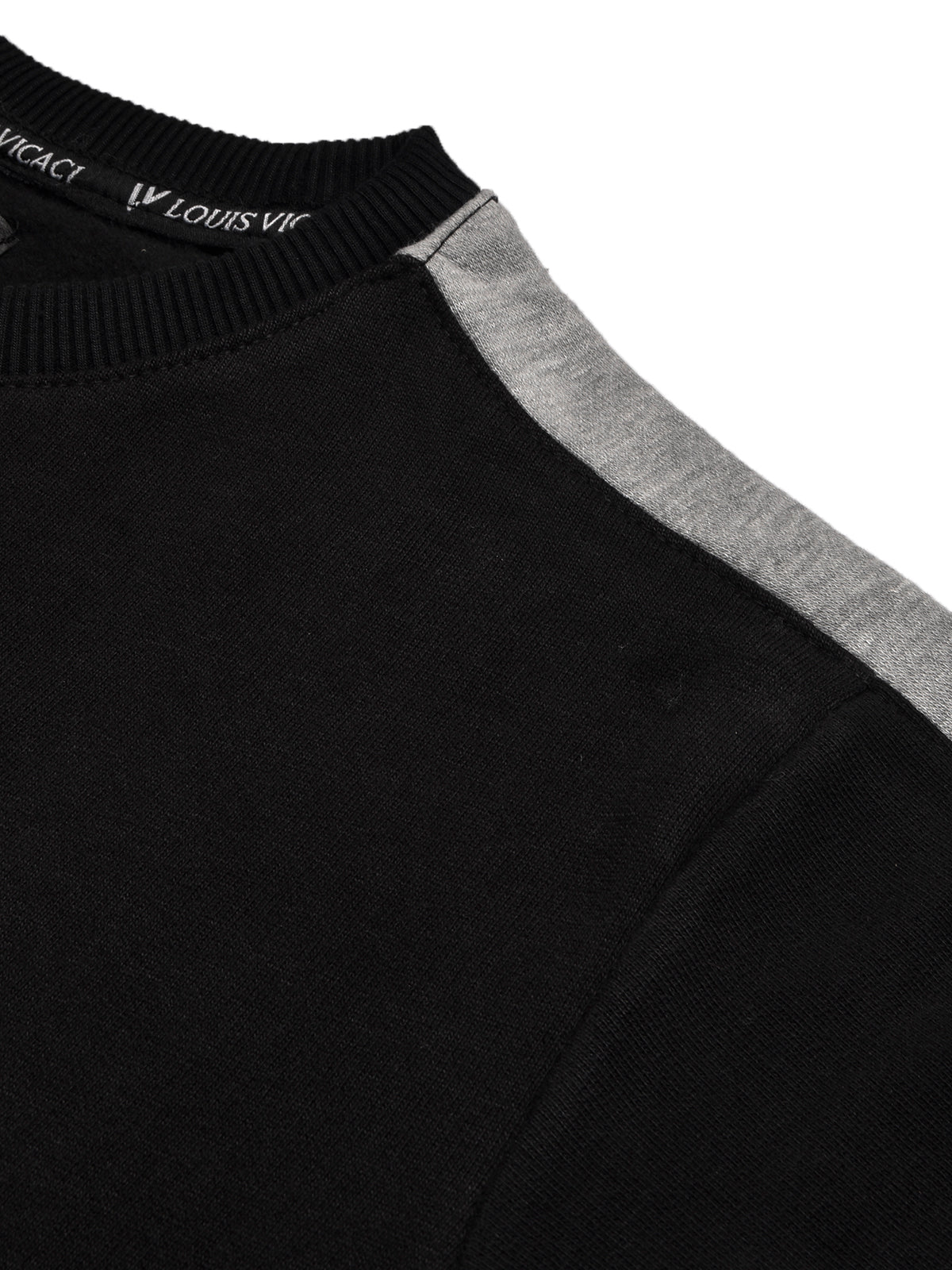 Louis Vicaci Fleece Tracksuit For Kids-Black with Grey-BR868